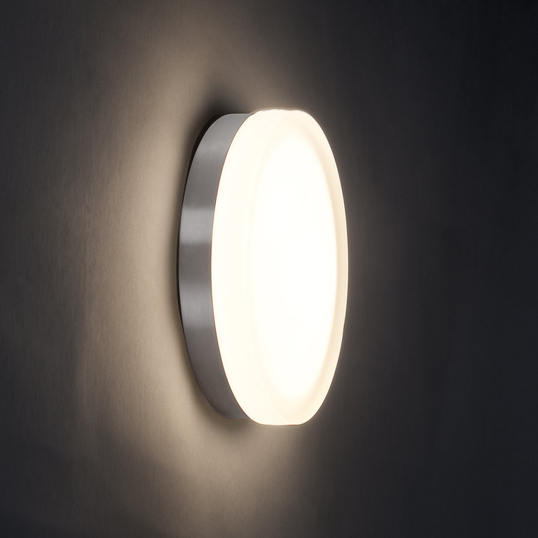 Circa 11" Titanium LED Drum Flush Mount with Pure White Glass