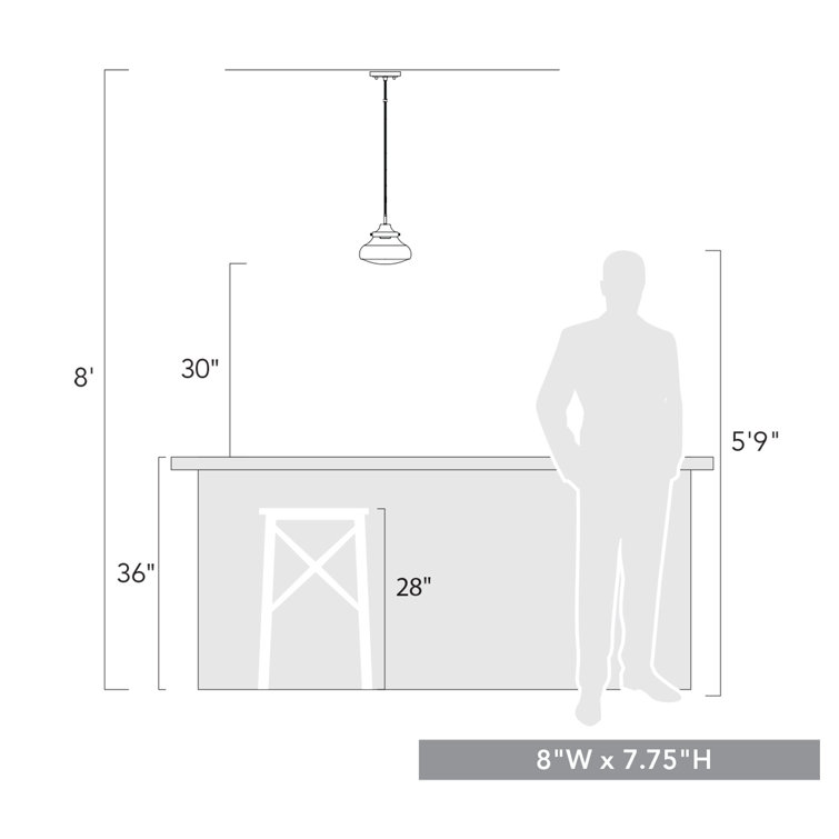 Nash Matte Black and Clear Glass 8" Transitional Pendant Light