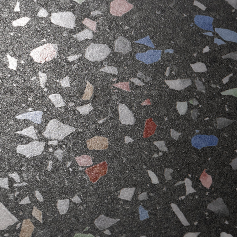 Venice Black and Multicolor Matte Porcelain Hexagon Tile