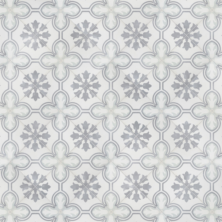 Amberley Mint and Gray Porcelain Floor and Wall Tile, 18" x 18"