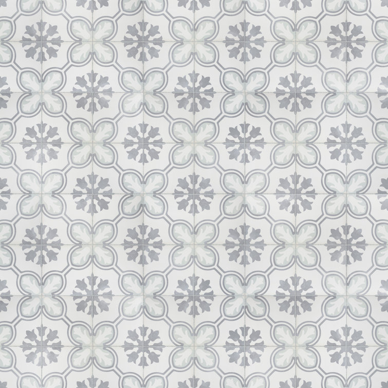 Amberley Mint and Gray Porcelain Floor and Wall Tile, 18" x 18"