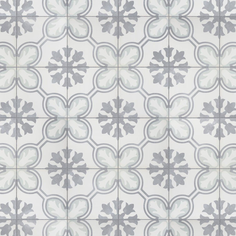 Amberley Mint and Gray Porcelain Floor and Wall Tile, 18" x 18"