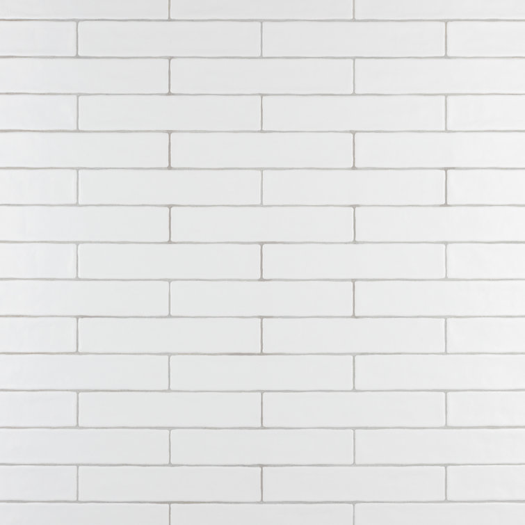 Matte White 2" x 10" Ceramic Subway Wall Tile