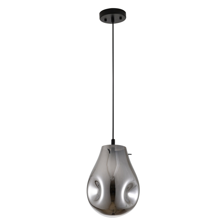 Black and Smoke Glass Jar Pendant Light
