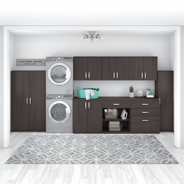 Transitional Storm Gray 28'' Engineered Wood Wall Cabinet