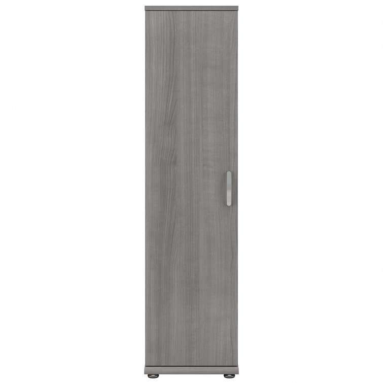 Universal Tall Narrow Platinum Gray Storage Cabinet with Adjustable Shelves