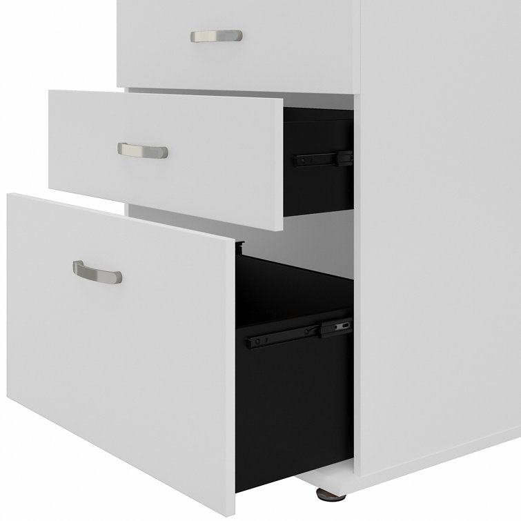 Contemporary White 3-Piece Modular Laundry Storage Set