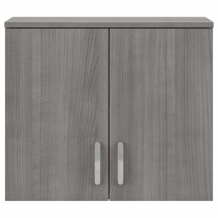Platinum Gray Adjustable 2-Shelf Office Wall Cabinet