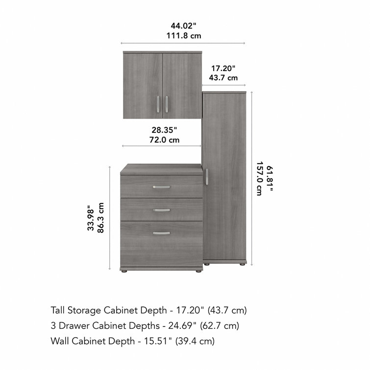 Platinum Gray Modular Laundry Storage Set with Adjustable Shelving