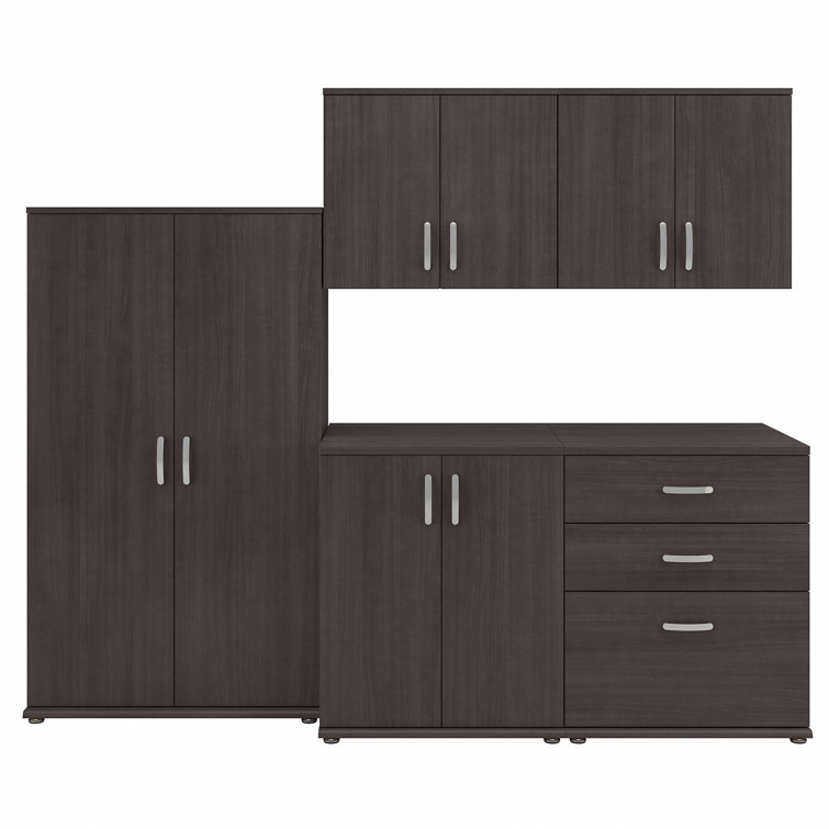 Storm Gray Modular Laundry Room Storage Set with Adjustable Shelving