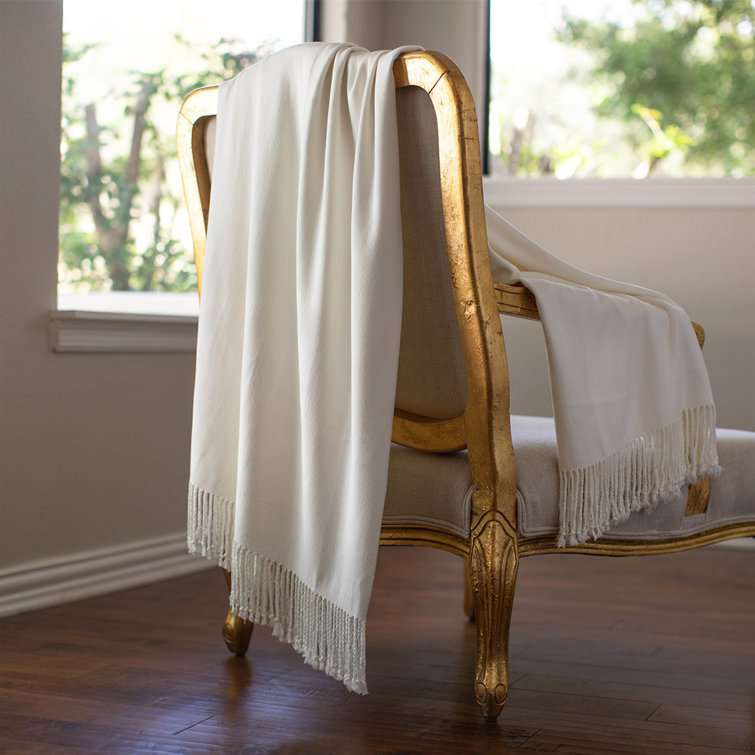 Gardenia Bamboo Rayon Woven Throw Blanket, 50" x 70"