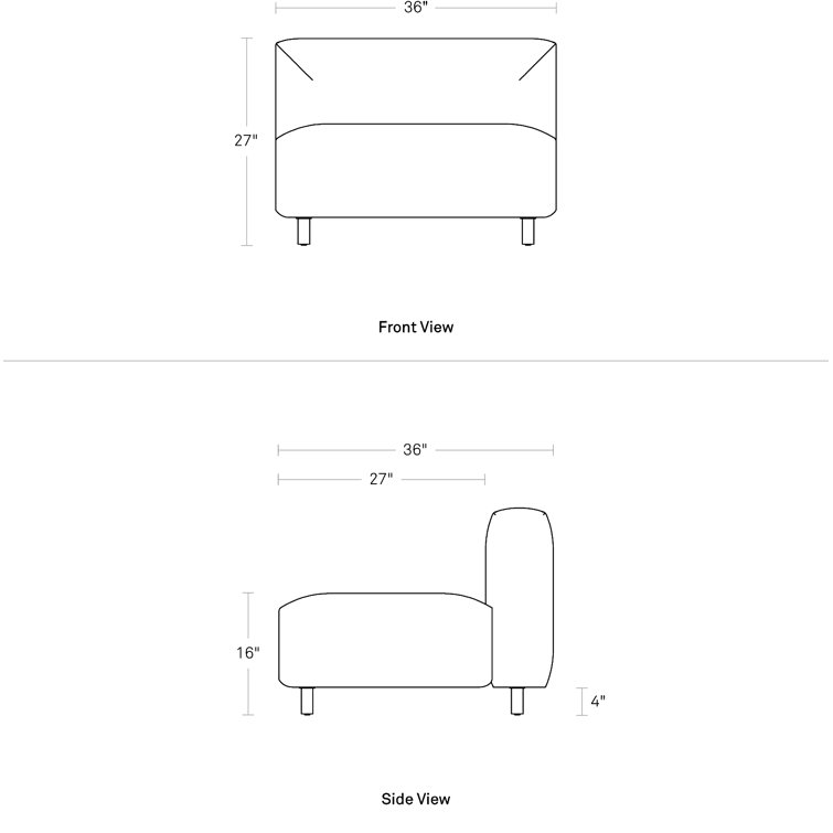 Sunbrella Stripe Fabric Outdoor Armless Lounge Chair