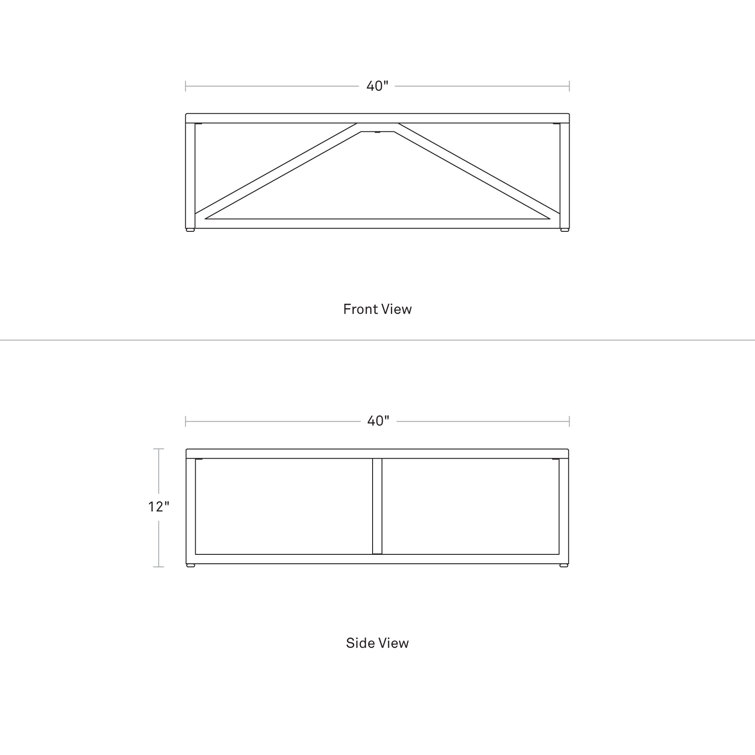 Strut 20'' Carbon Metal Outdoor Coffee Table