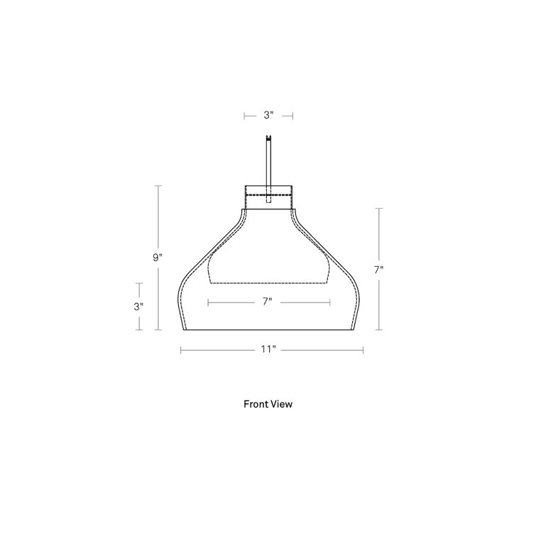 Charcoal Glass Pendant Light with Metal Accent