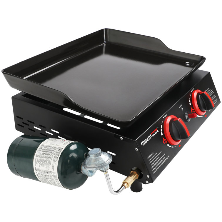 18-Inch Black 2-Burner Portable Gas Griddle