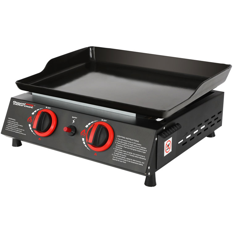 18-Inch Black 2-Burner Portable Gas Griddle