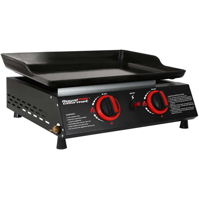 18-Inch Black 2-Burner Portable Gas Griddle