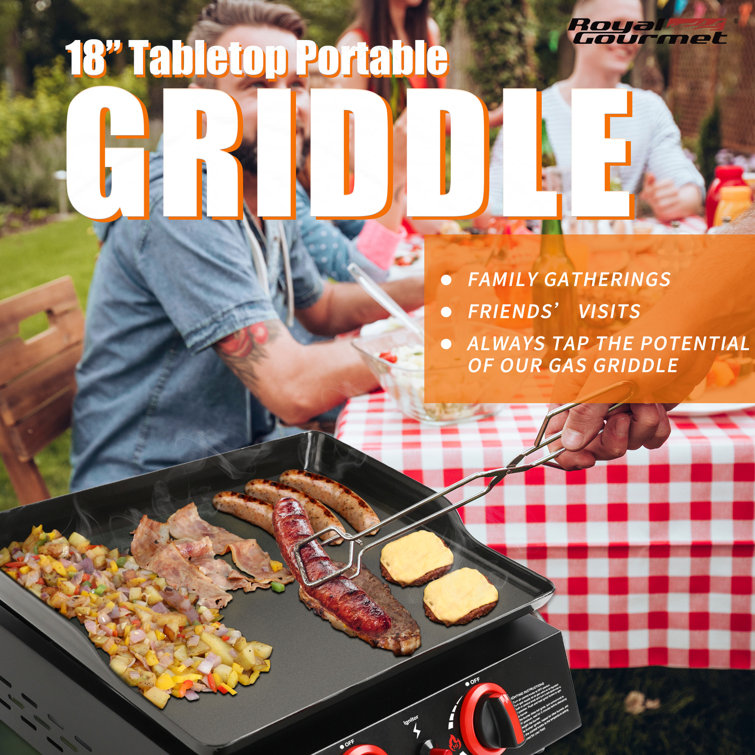 18-Inch Black 2-Burner Portable Gas Griddle