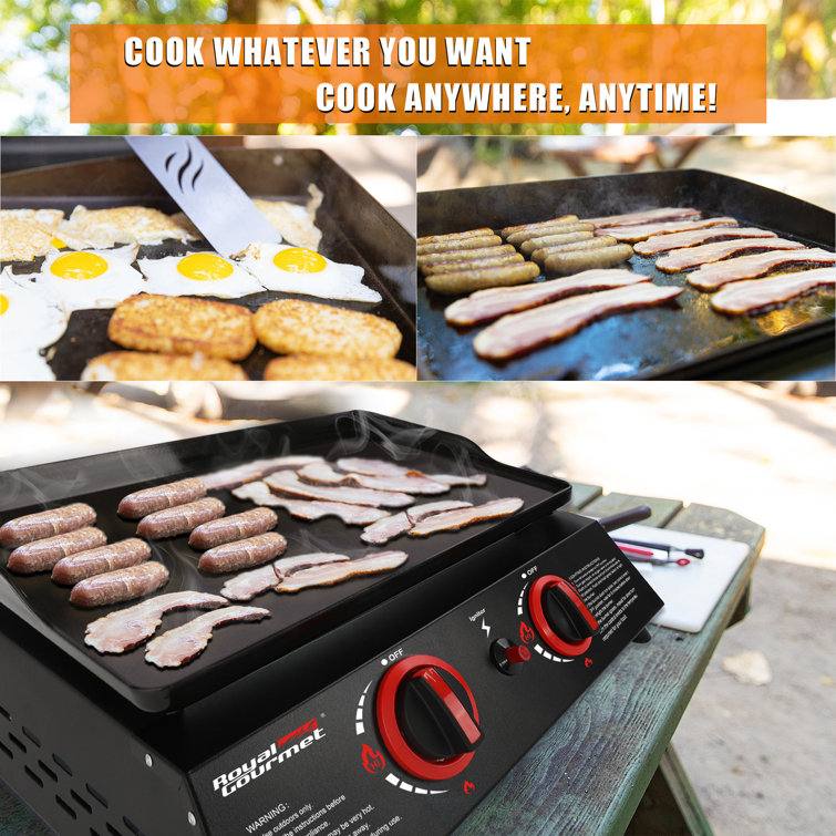 18-Inch Black 2-Burner Portable Gas Griddle