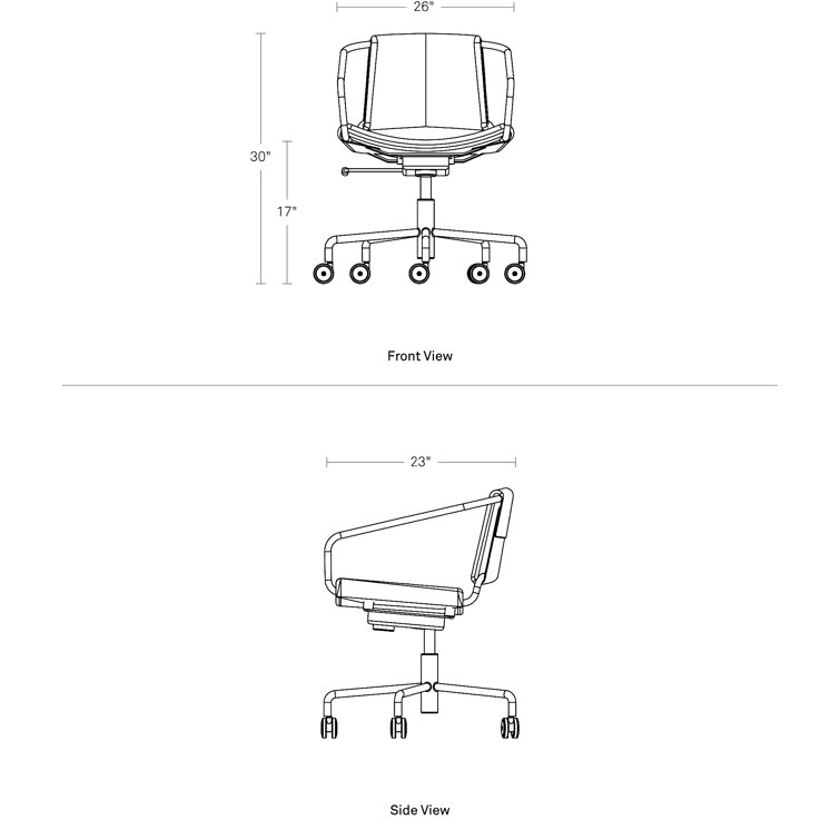 Gingrich Charcoal Swivel Daily Task Chair with Powder-Coated Steel Base