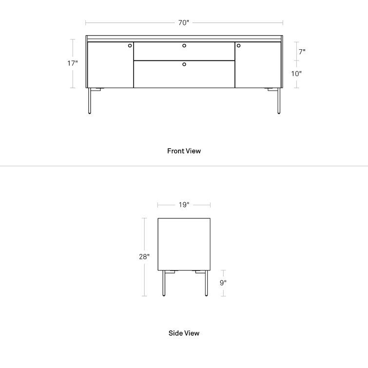 Rustic Walnut 2 Door 2 Drawer Sideboard with Black Legs