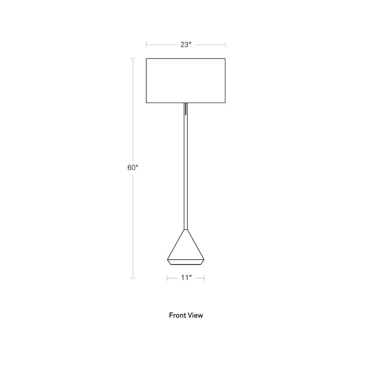 Black Fabric and Wood Modern Floor Lamp