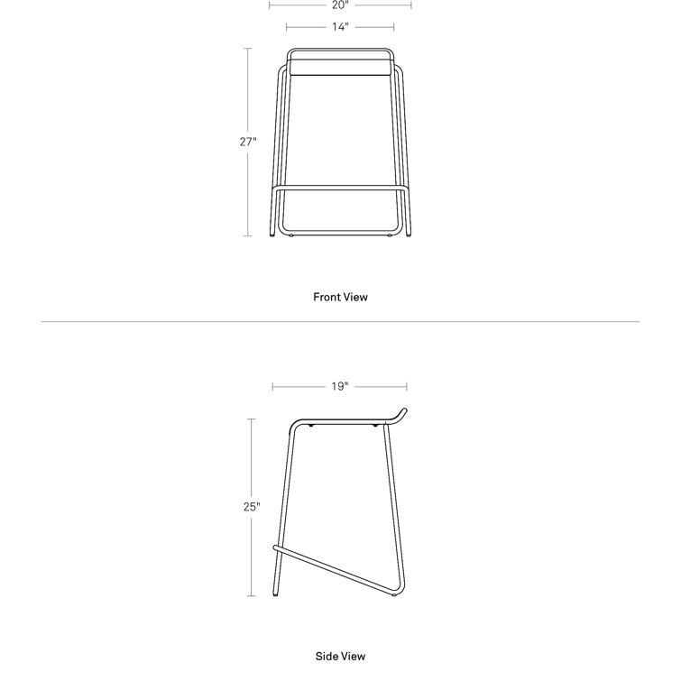 Gray Green Powder-Coated Steel and Wood Counter Stool