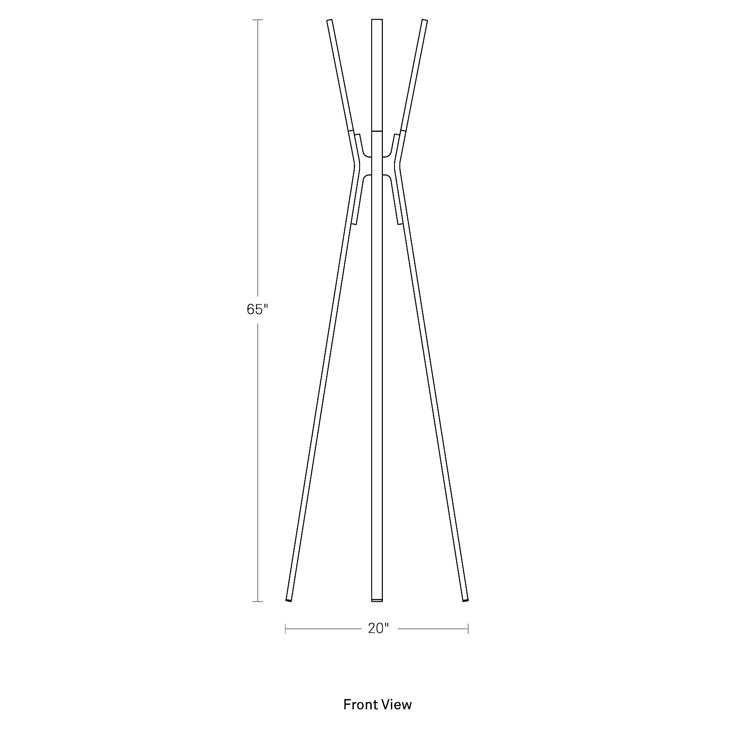 Marine Blue and Walnut Modern Metal Coat Rack