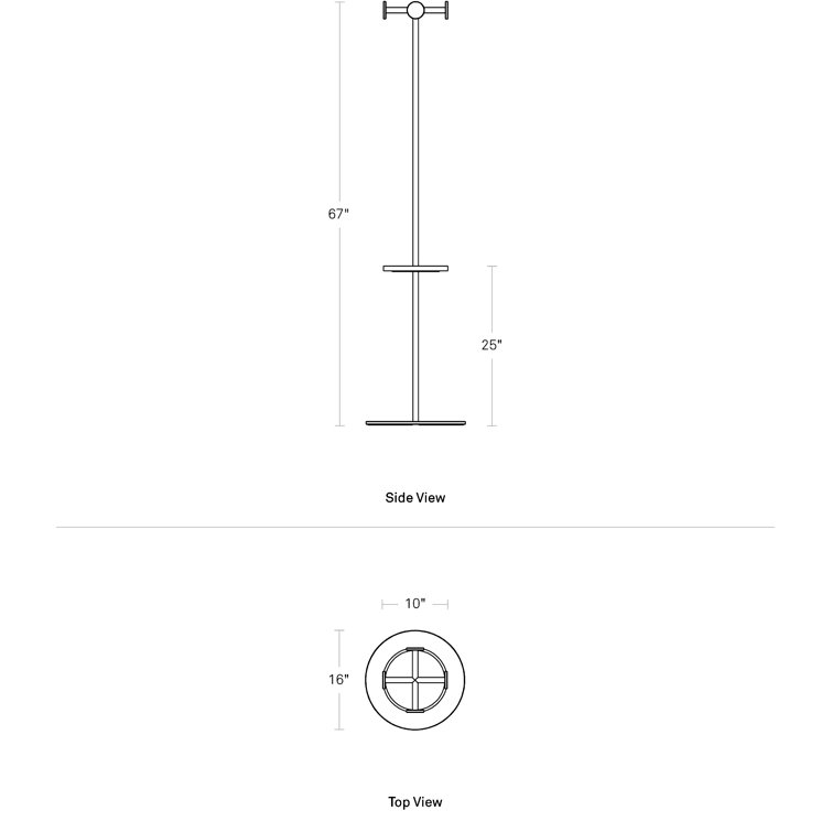 Oblivion Black and Walnut Metal Wood Coat Rack
