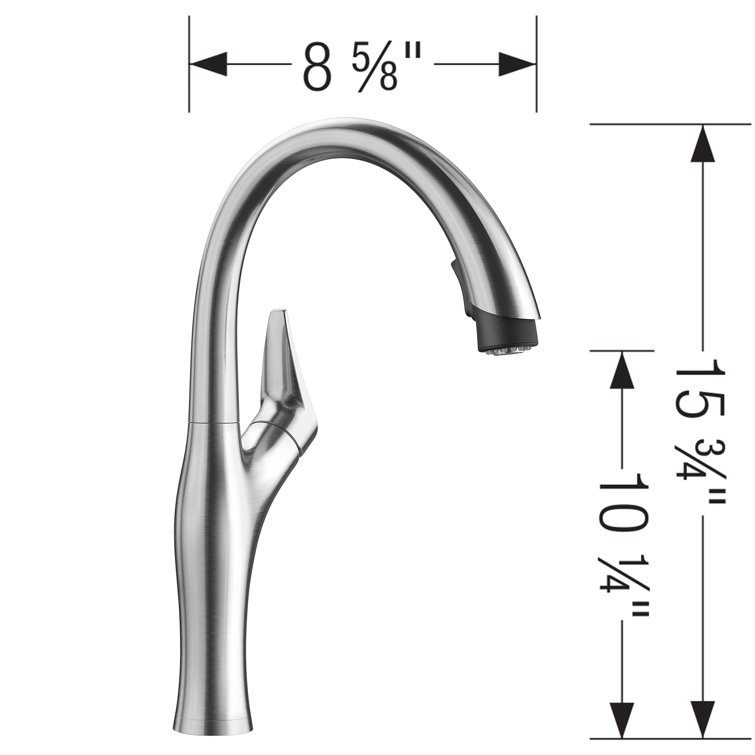 Stainless Steel Pull-Down Kitchen Faucet with Dual Spray