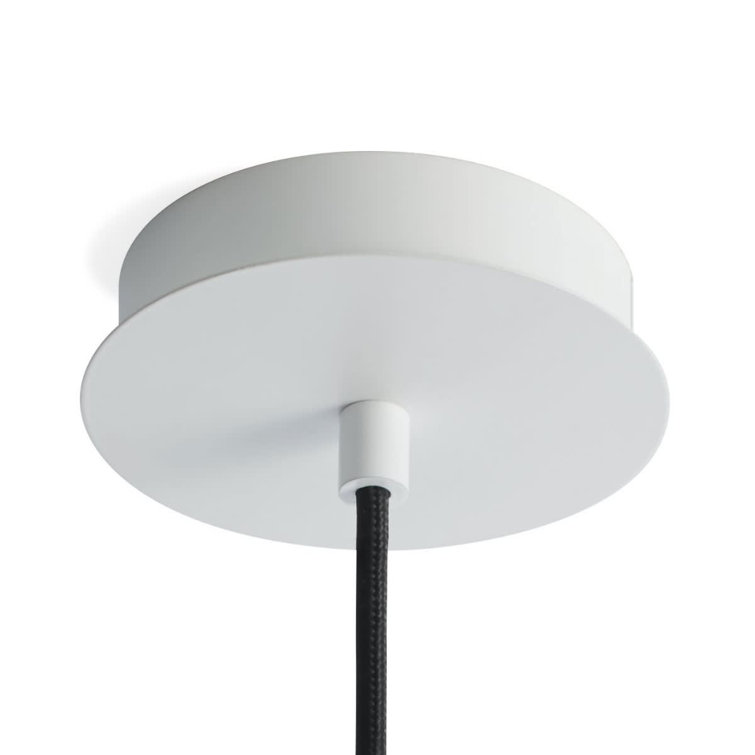 Charcoal Glass Pendant Light with Metal Accent