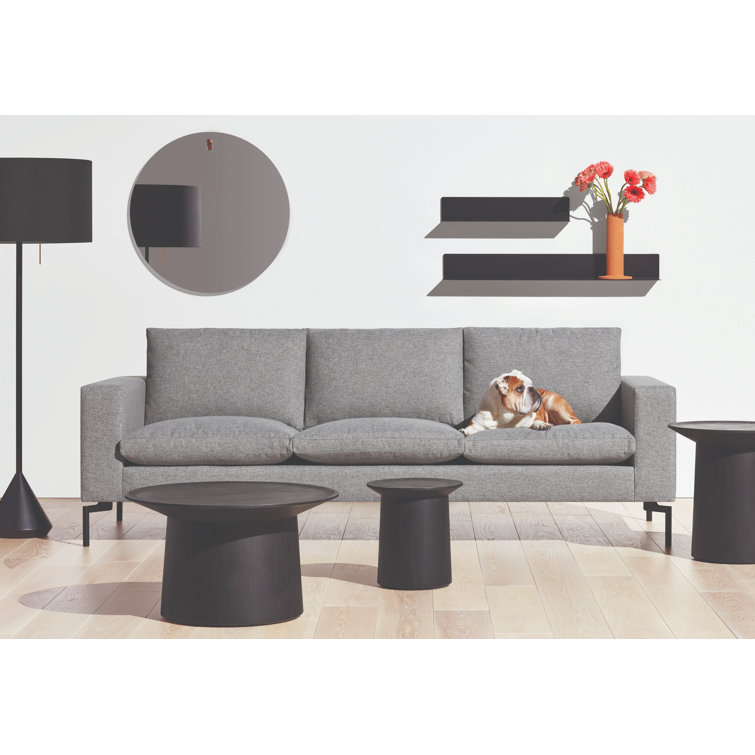 New Standard 92" Gray Fabric Sofa with Black Legs