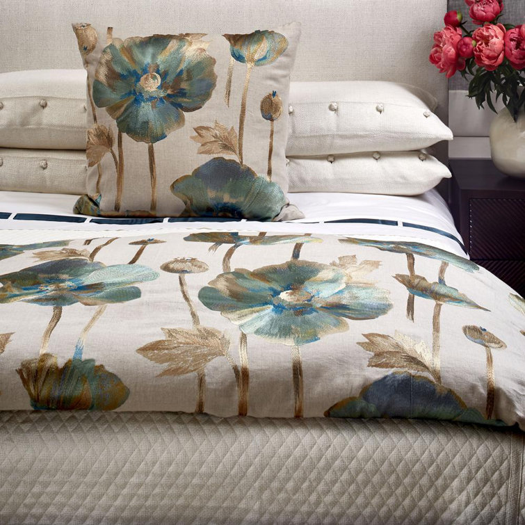 Ann Gish Opium Azure King Reversible Linen Throw