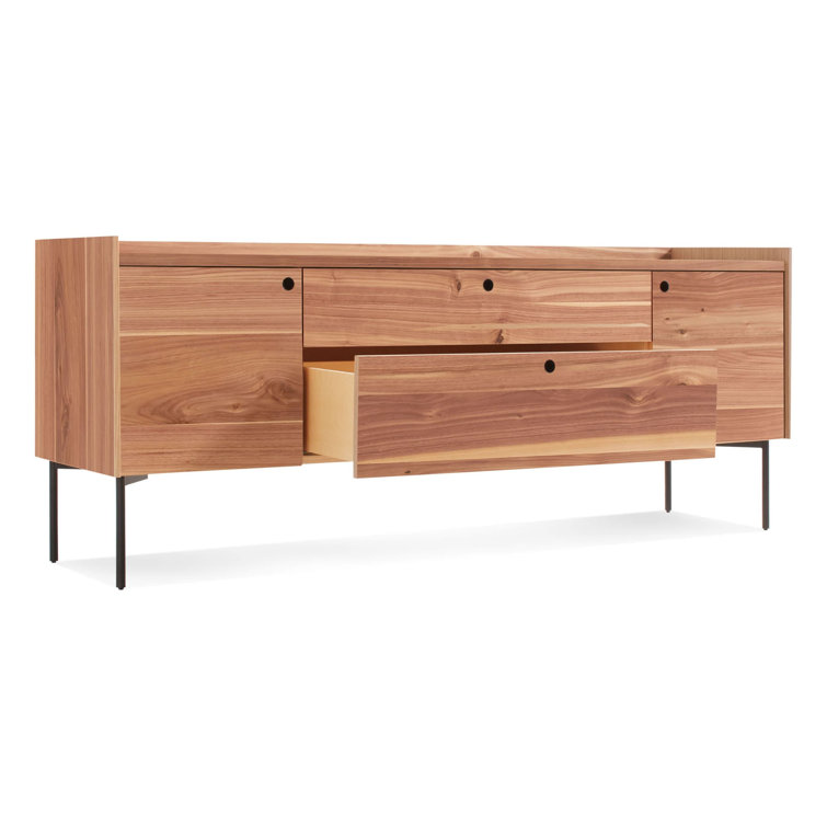Rustic Walnut 2 Door 2 Drawer Sideboard with Black Legs