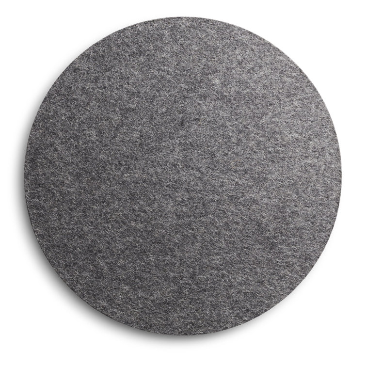 Heathered Graphite Round Solid Acacia Wood Accent Stool