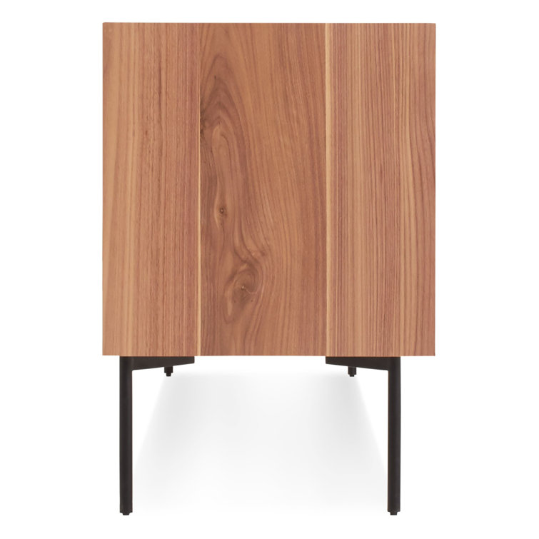 Rustic Walnut 2 Door 2 Drawer Sideboard with Black Legs