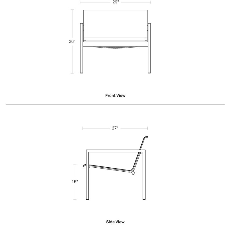Carbon Powder-Coated Aluminum Outdoor Lounge Chair