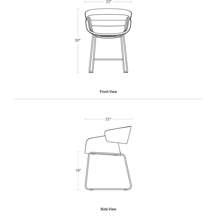 Toohey Charcoal Upholstered Dining Chair with Metal Legs