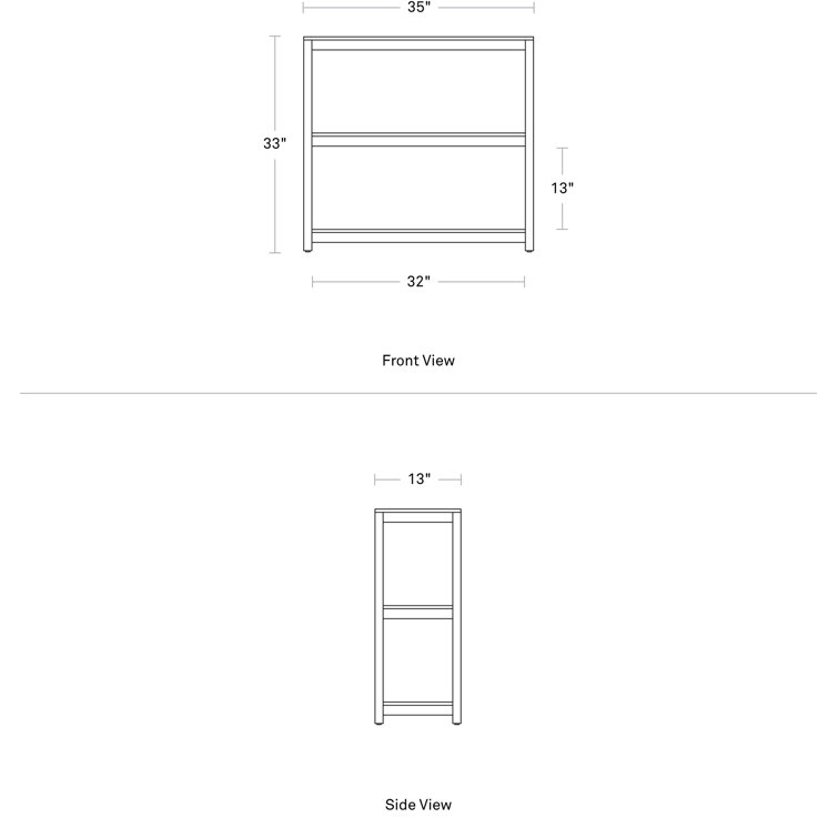 Walnut Adjustable Small Open Plan Low Bookcase