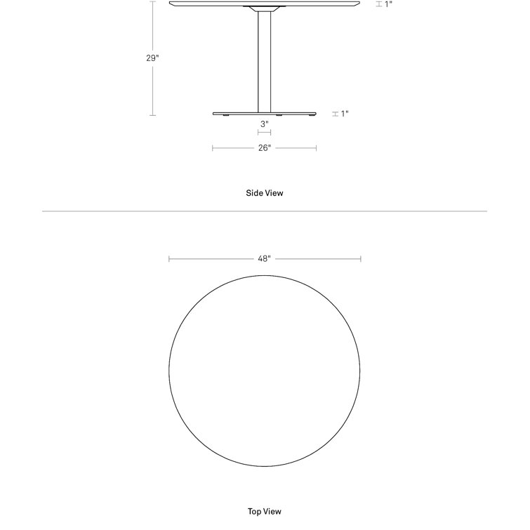 Walnut and Matte White Round Mid-century Modern Dining Table