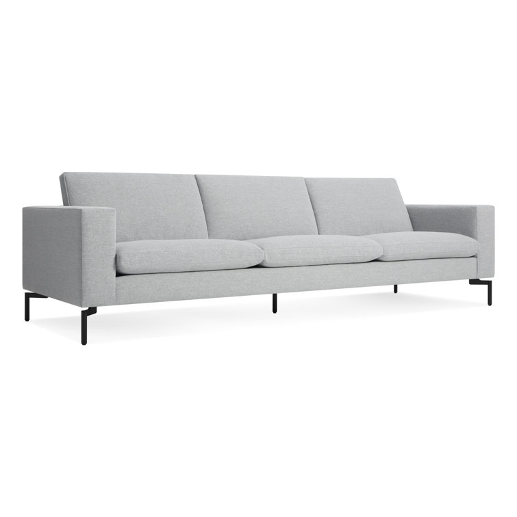 New Standard 92" Gray Fabric Sofa with Black Legs