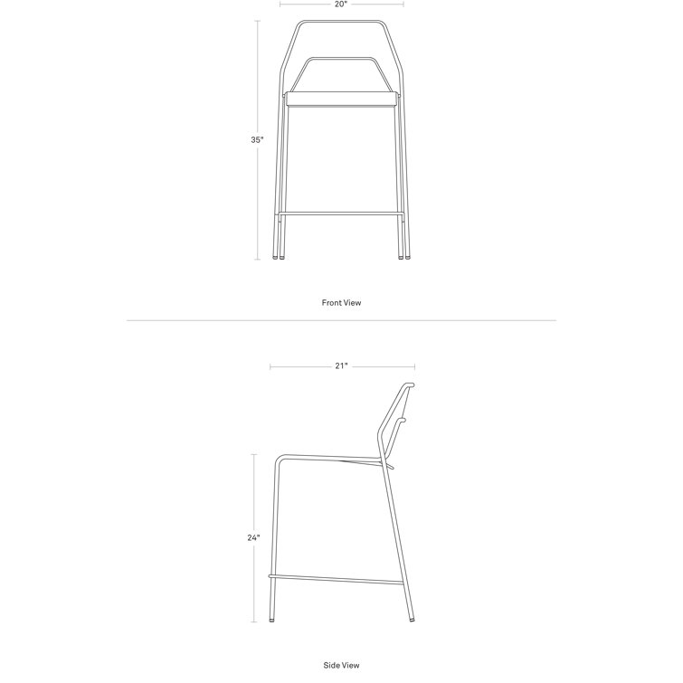 Green Metal Stackable Counter Stool with Mesh Design