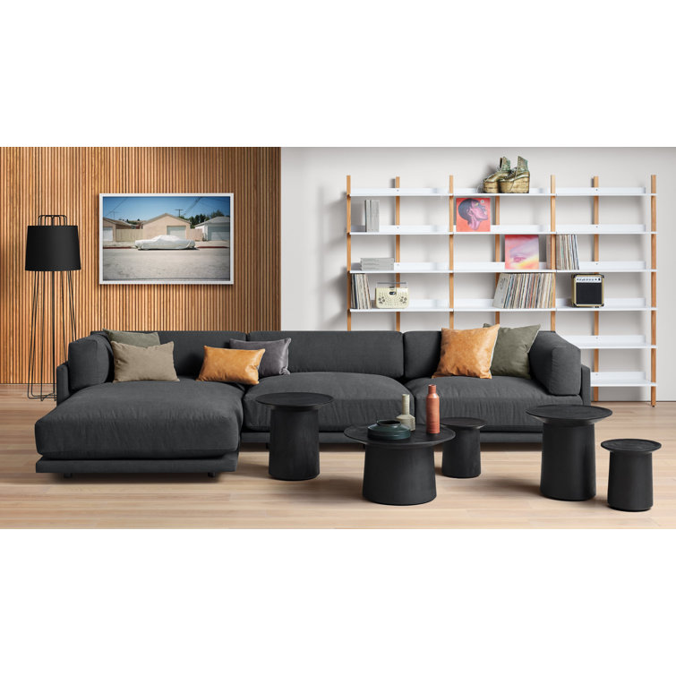Sanford Natural Linen Track Arm Sofa with Chaise