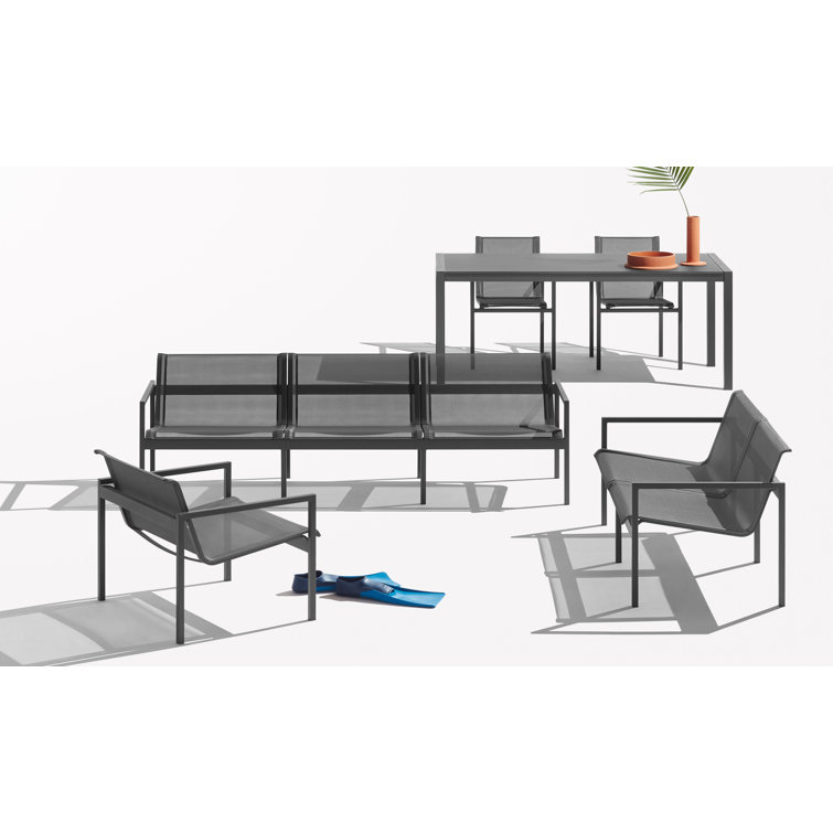 Carbon Powder-Coated Aluminum Outdoor Lounge Chair