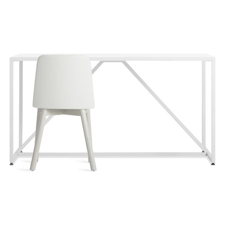 White Bar Height Table with Powder-Coated Steel Frame