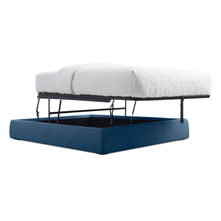 Vesper Marine Blue Full Upholstered Storage Bed with Drawer