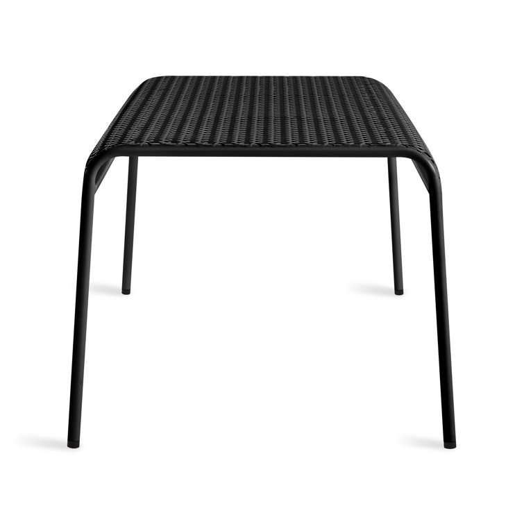 Geometric Cube Pattern Black Perforated Steel Bench