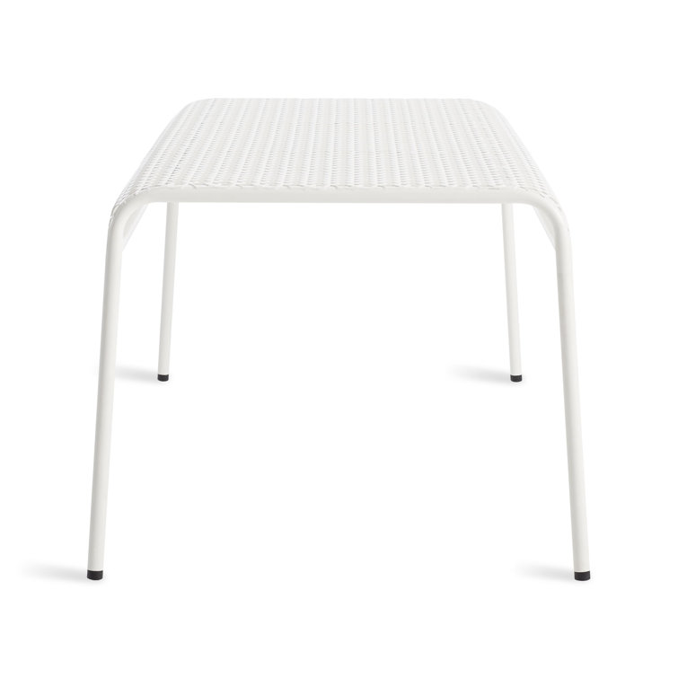 Off-White Perforated Steel Indoor/Outdoor Bench