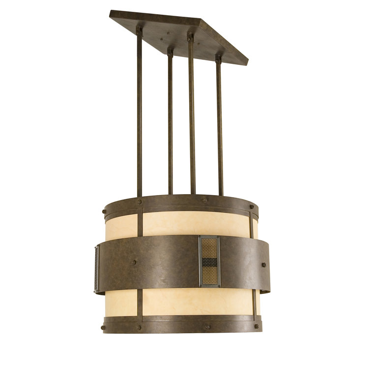 Lysander 34" Dark Smoke and Mist Grey Glass LED Chandelier