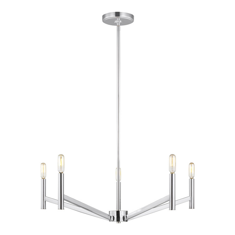 Vector Elegance 5-Light Chrome Finish Chandelier